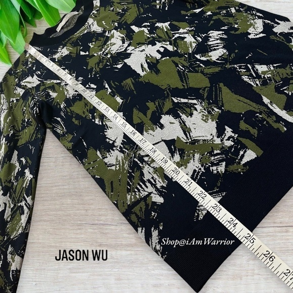 Jason Wu abstract crewneck pullover in navy, basil & chalk *shop@iamwarrior - Picture 12 of 15